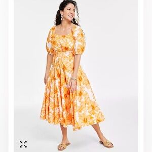 I.N.C. International Concepts Women's Floral-Print Cotton Midi Dress